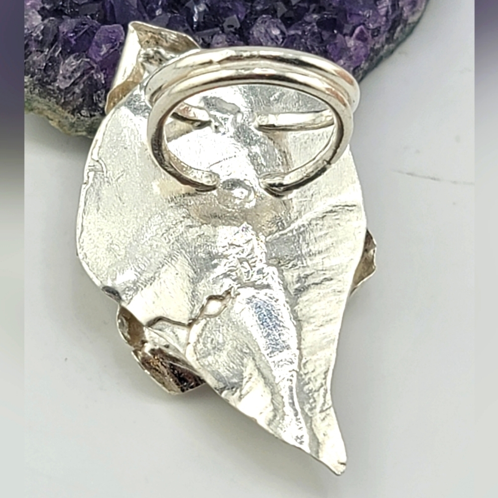 CALLA LILIES BOUQUET RING HANDMADE IN STERLING SILVER METAL SIZE 6.5 - Picture 12 of 12